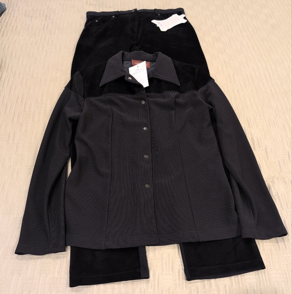 Lucchese Black Suede Pant Suit